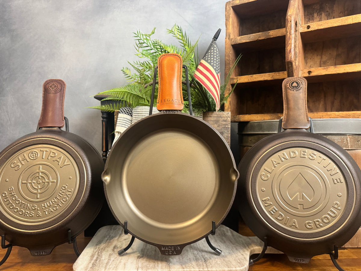 10" Business Logo Cast Iron Skillet - Custom Machining & Logo Engraving
