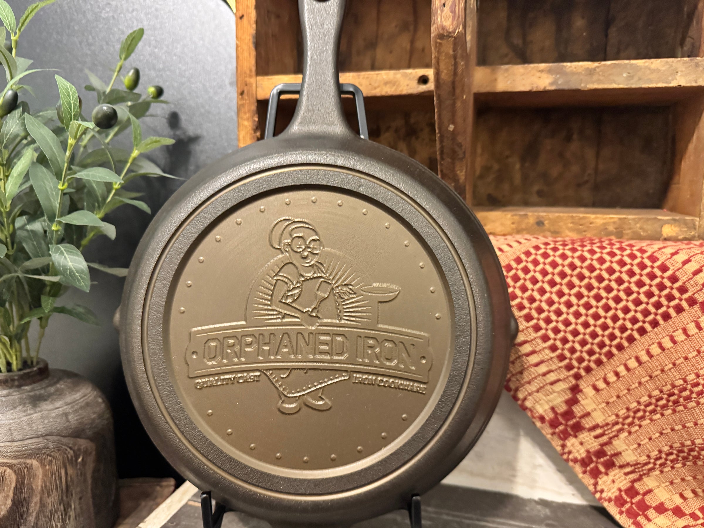 10" Business Logo Cast Iron Skillet - Custom Machining & Logo Engraving