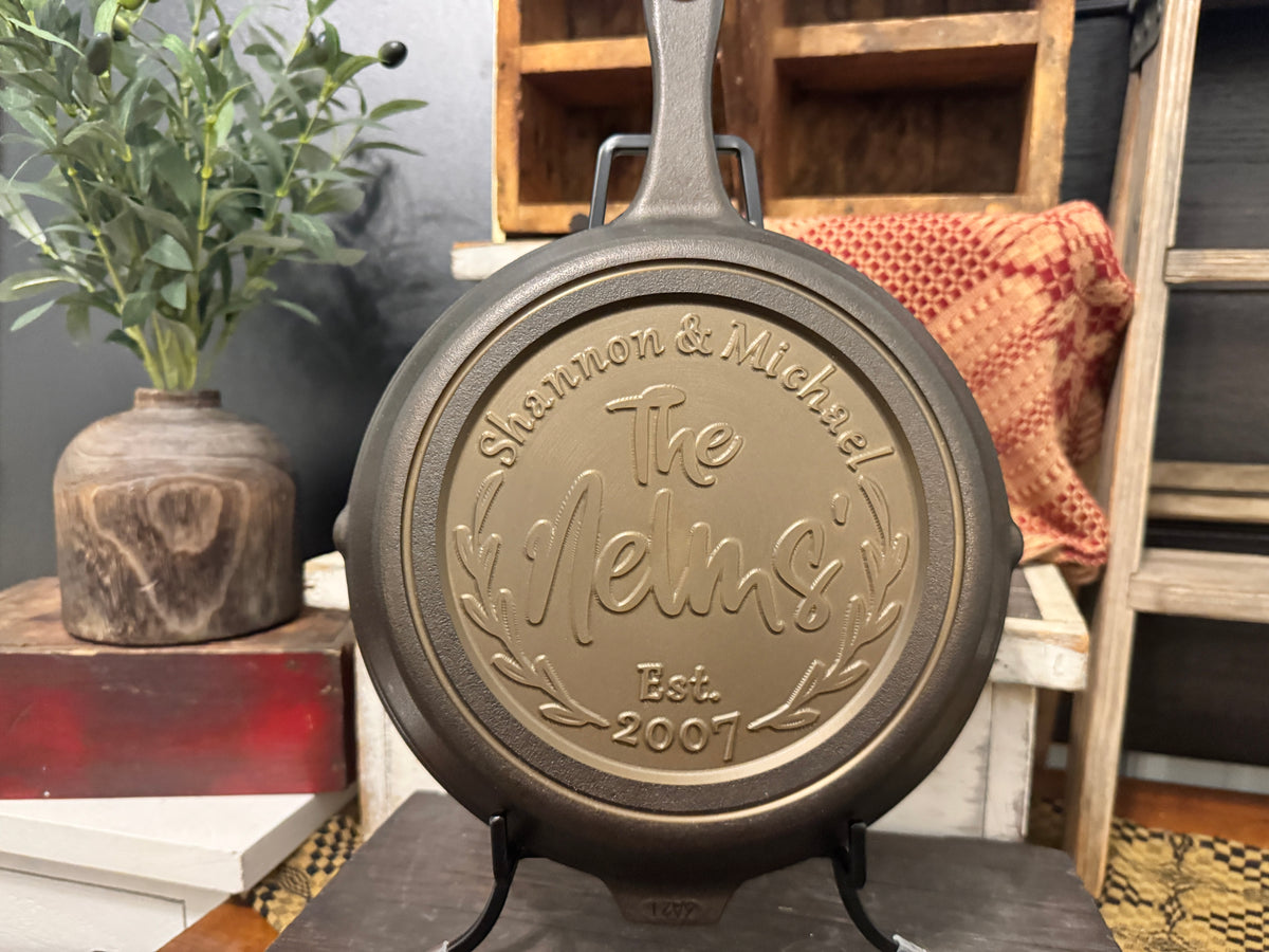 10" Wedding & 6th Anniversary Cast Iron Skillet - Custom Engraved