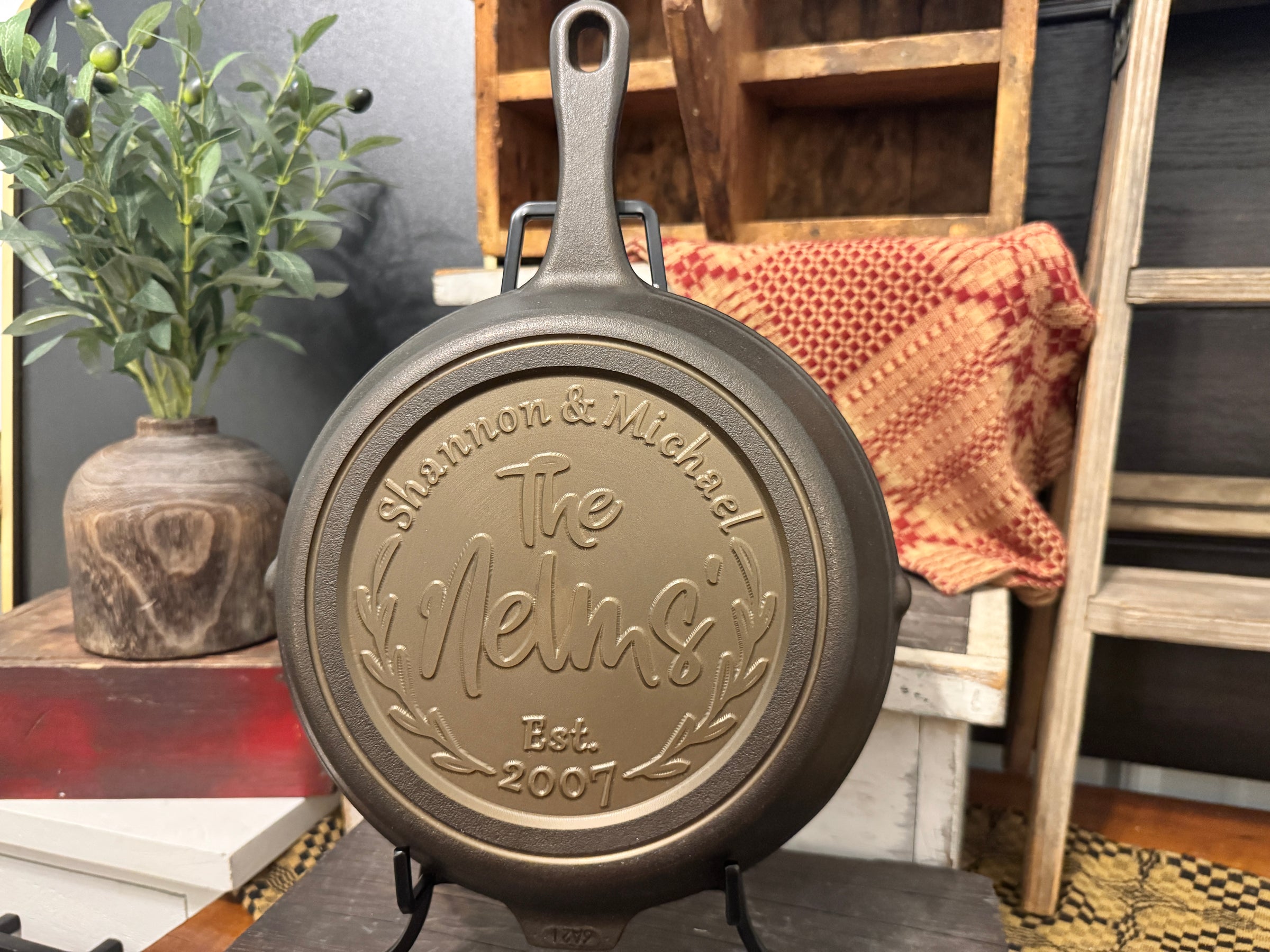 10" Personalized Legacy Cast Iron Skillet – Custom 3D CNC Engraved