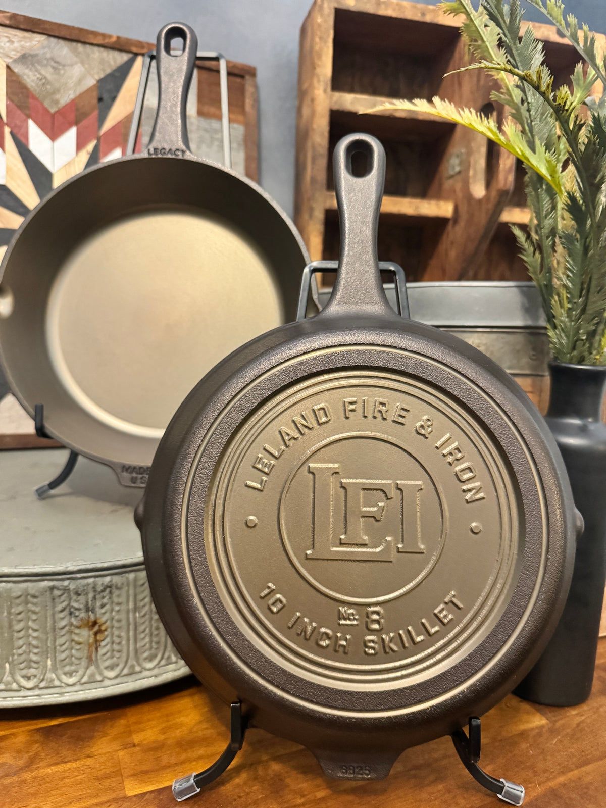 10" Business Logo Cast Iron Skillet - Custom Machining & Logo Engraving