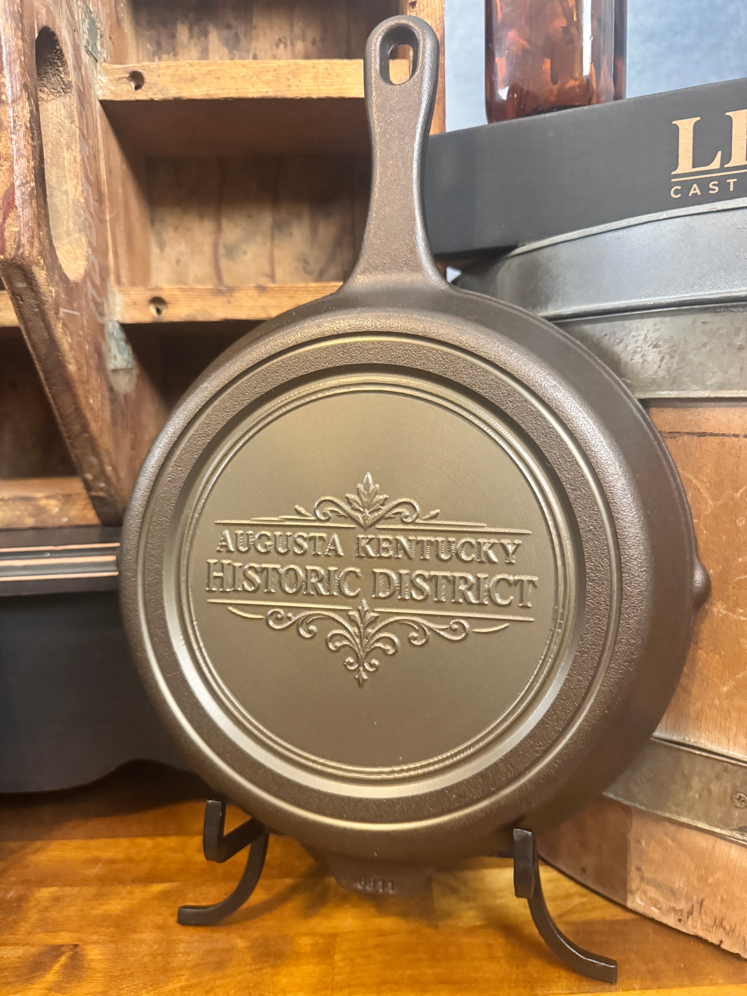10" Business Logo Cast Iron Skillet - Custom Machining & Logo Engraving