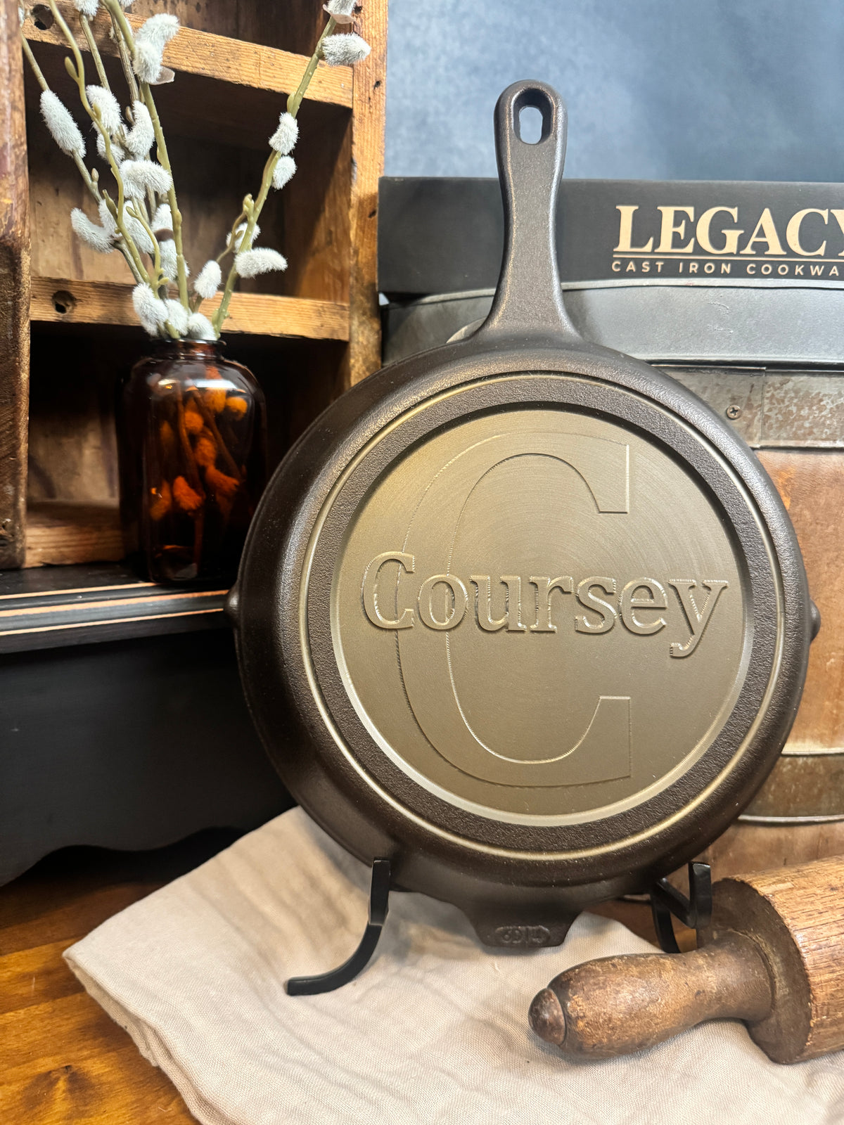 10" Personalized Legacy Cast Iron Skillet – Custom 3D CNC Engraved