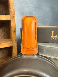 Legacy Cast Iron 4-Piece Gift Set - Fully Machined Skillet + Care Kit + Leather Handle