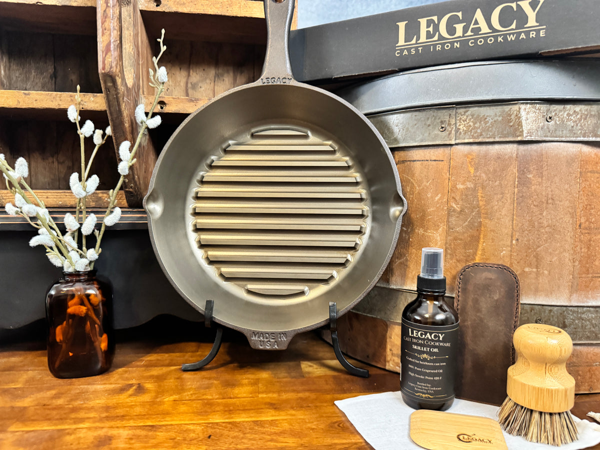 10" Business Logo Cast Iron Skillet - Custom Machining & Logo Engraving