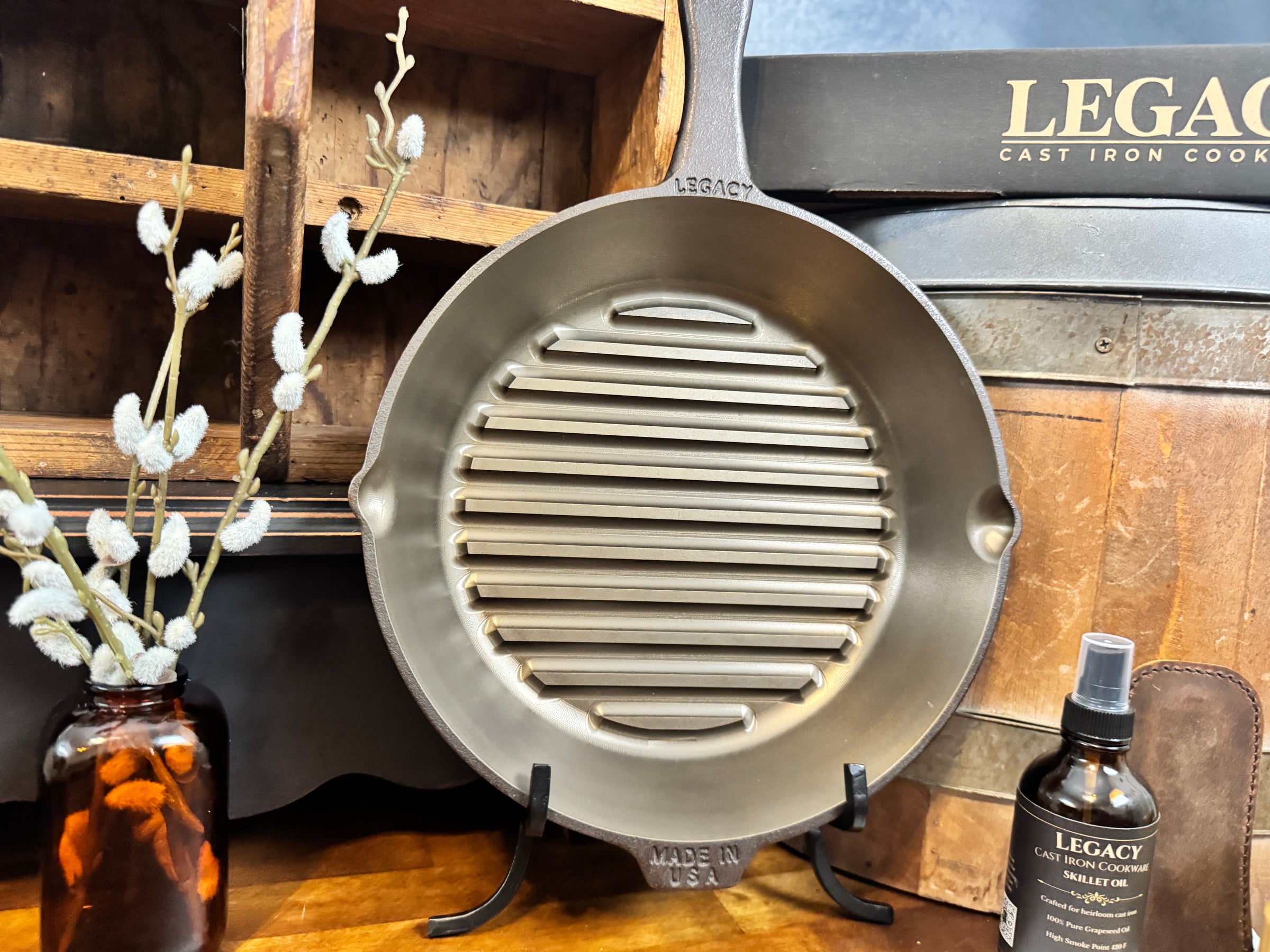 10" Business Logo Cast Iron Skillet - Custom Machining & Logo Engraving