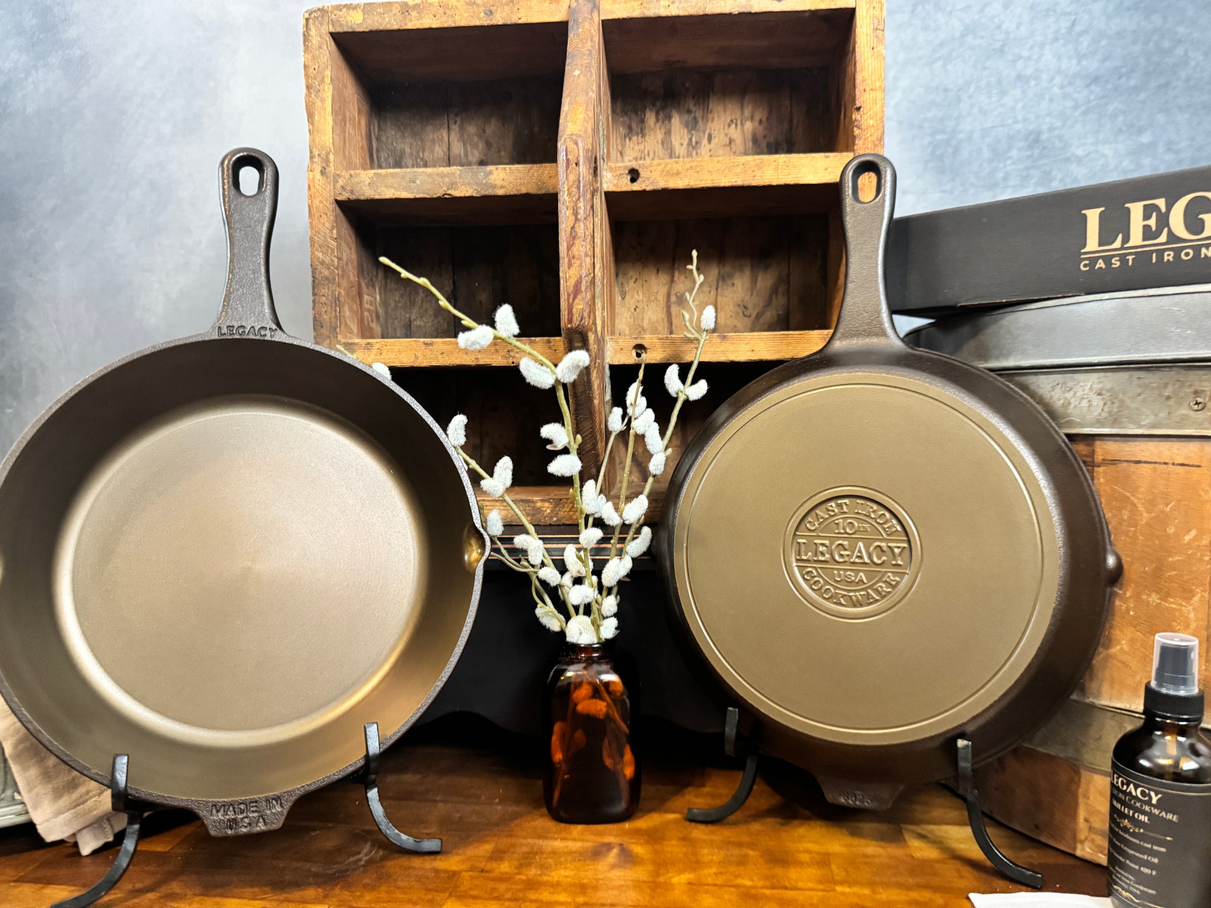 10" Legacy Cast Iron Skillet — Fully Machined Interior & Exterior